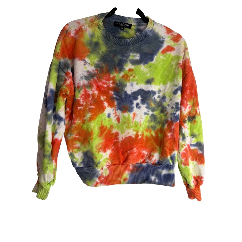 Central Park West New York Tie Dye Sweatshirt Multi Color Crewneck XS
